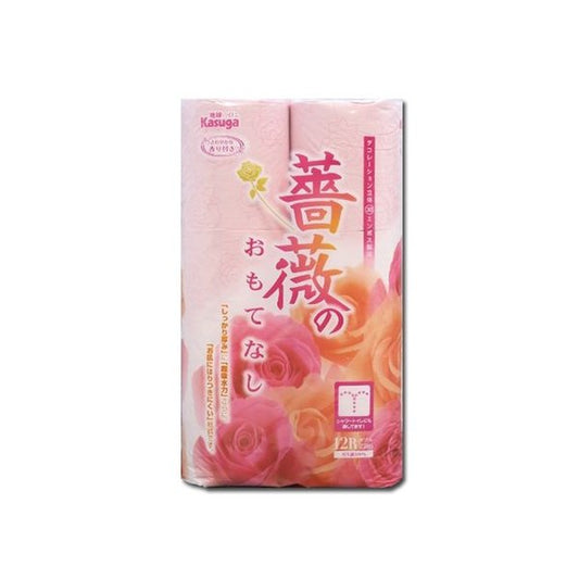 トイレットペーパー 春日製紙 薔薇のおもてなし ダブル25m 12ロールＸ8パック