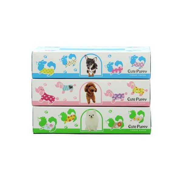 箱ティッシュ 田子浦パルプ CutePuppy エコサイズ150W 3箱Ｘ20パック