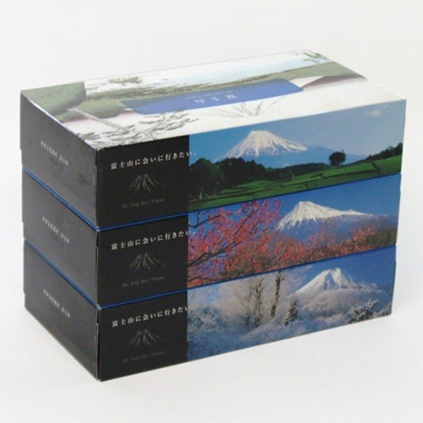 箱ティッシュ 世界文化遺産 富士山ティッシュ150W 3個パックＸ20個 HS0315
