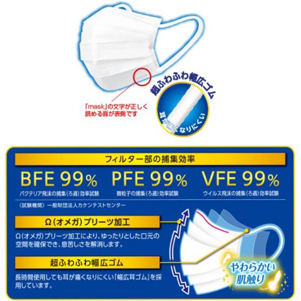 30枚×5パック 使い捨て不織布マスク デルガード ふんわりソフトなやわふわマスク ふつうサイズ 個別包装