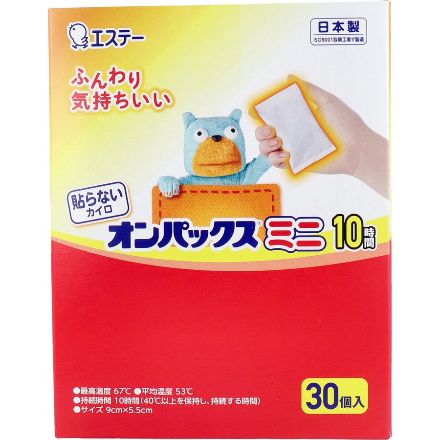 使い捨てカイロ エステー 貼らないオンパックスミニ 10時間用 30個入Ｘ3箱 KI1448