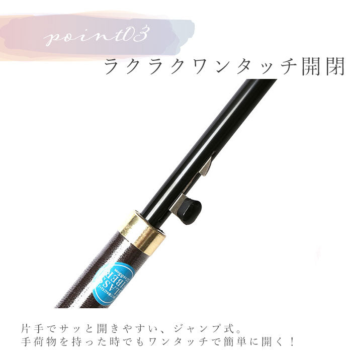 【シルエットキャットBLACK】 傘 レディース ジャンプ 通販 55cm グラスファイバー 12本骨 長傘 雨傘 雨具 丈夫 natural basic ナチュラルベーシック かさ カサ 婦人傘 花 星 猫 雨グッズ レイングッズ