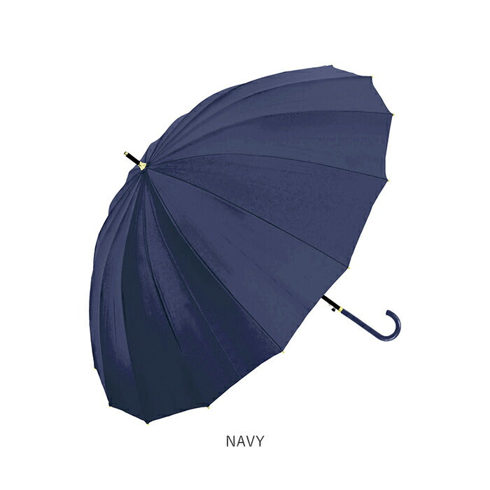 【NAVY・傘】 傘 レディース ジャンプ 通販 メンズ 55cm グラスファイバー 16本骨 長傘 雨傘 多骨傘 雨具 丈夫 natural basic ナチュラルベーシック かさ カサ 婦人 紳士 雨グッズ レイングッズ