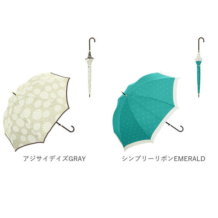 【ユージュアルボーダーBLGRAY・レディース長傘】 長傘 レディース おしゃれ 通販 58cm ジャンプ傘 グラスファイバー骨 丈夫 傘 かわいい ベーシック きれいめ 上品 プチギフト 通勤 通学 婦人傘 女性用 かさ Natural basic