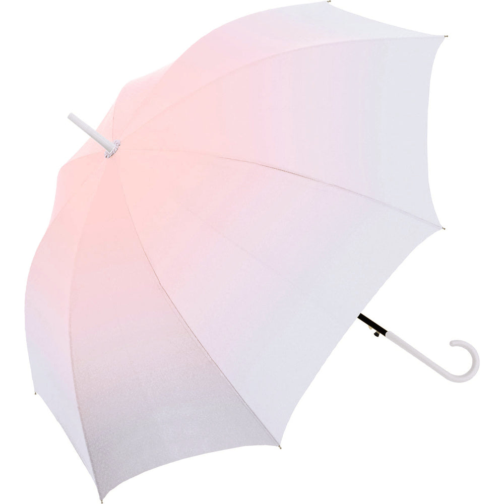 【カラフルメローBLUE・傘】 雨傘 レディース 長傘 おしゃれ 通販 傘 かさ ジャンプ ワンタッチ ジャンプ傘 58cm グラスファイバー骨 Natural basic ナチュラルベーシック おしゃれ デザイン 柄 大人 かわいい