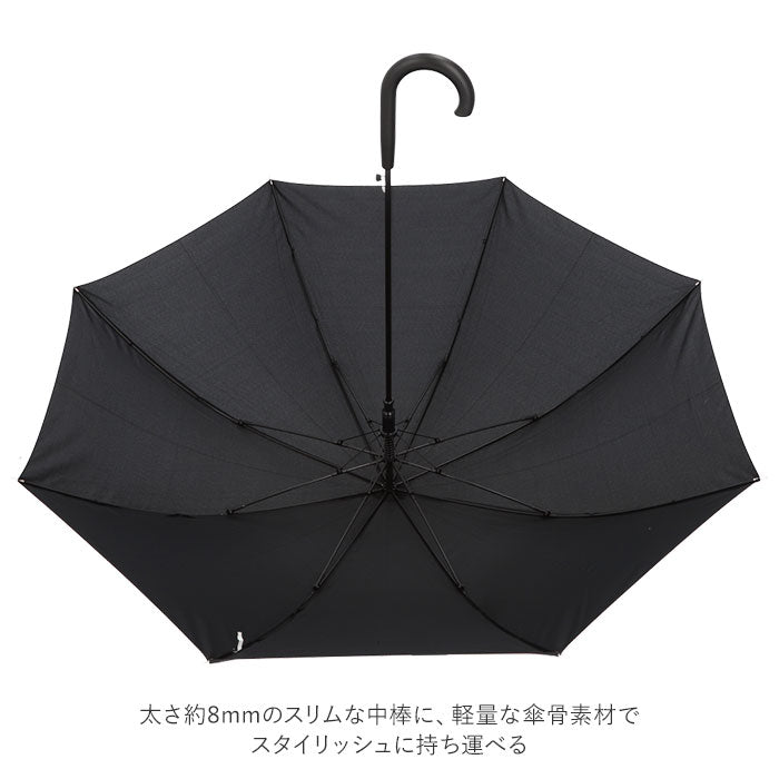 【PURPLE・傘】 雨傘 レディース 長傘 おしゃれ 通販 傘 かさ ジャンプ ワンタッチ ジャンプ傘 58cm グラスファイバー骨 Natural basic ナチュラルベーシック おしゃれ シンプル 無地 艶消し手元 MUJI