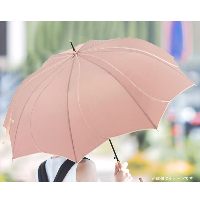 【パープル・傘】 Natural Basic ナチュラルベーシック 傘 通販 60cm レディース 長傘 雨傘 晴雨兼用傘 花びら傘 ワンタッチ傘 ジャンプ傘 かさ カサ フレラ グラスファイバー骨 おしゃれ かわいい