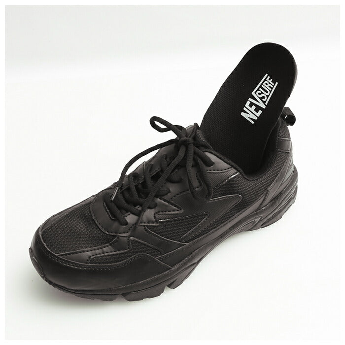 【BLACK/BLACK・26cm】 スニーカー メンズ 白 通販 通学 おしゃれ ローカット ランニングシューズ ウォーキングシューズ 軽量 軽い 防水加工 衝撃吸収 疲れにくい 歩きやすい 滑りにくい 防滑 NEV SURF
