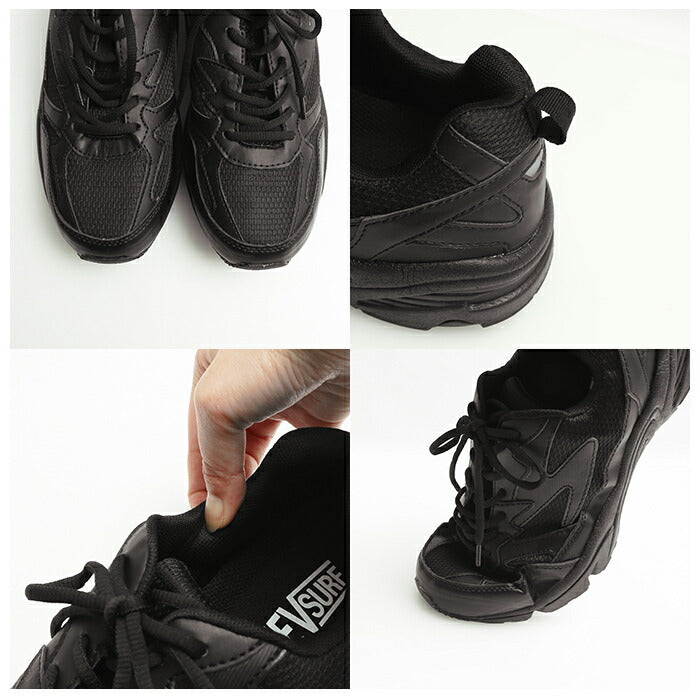 【BLACK/BLACK・26cm】 スニーカー メンズ 白 通販 通学 おしゃれ ローカット ランニングシューズ ウォーキングシューズ 軽量 軽い 防水加工 衝撃吸収 疲れにくい 歩きやすい 滑りにくい 防滑 NEV SURF