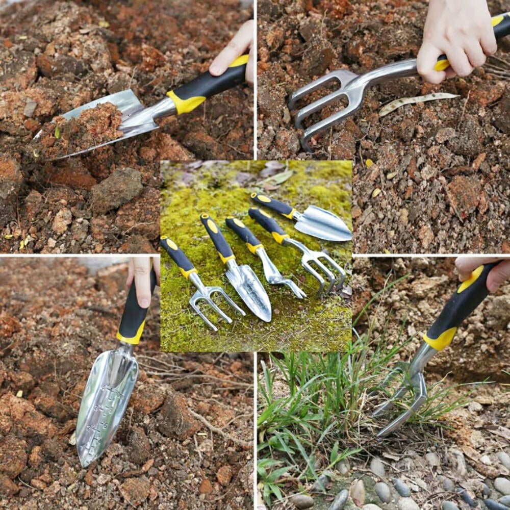 ガーデニング 道具セット 5点 イエロー ハンドスコップ ハンドシャベル 移植スコップ 草ぬき 熊手 土工 農具 根起こし 園芸用 スコップ 園芸 ガーデニングツール ガーデニングセット ガーデニング用品 ガーデン シャベル おしゃれ オシャレ 初心者セット 園芸作業 道具 庭