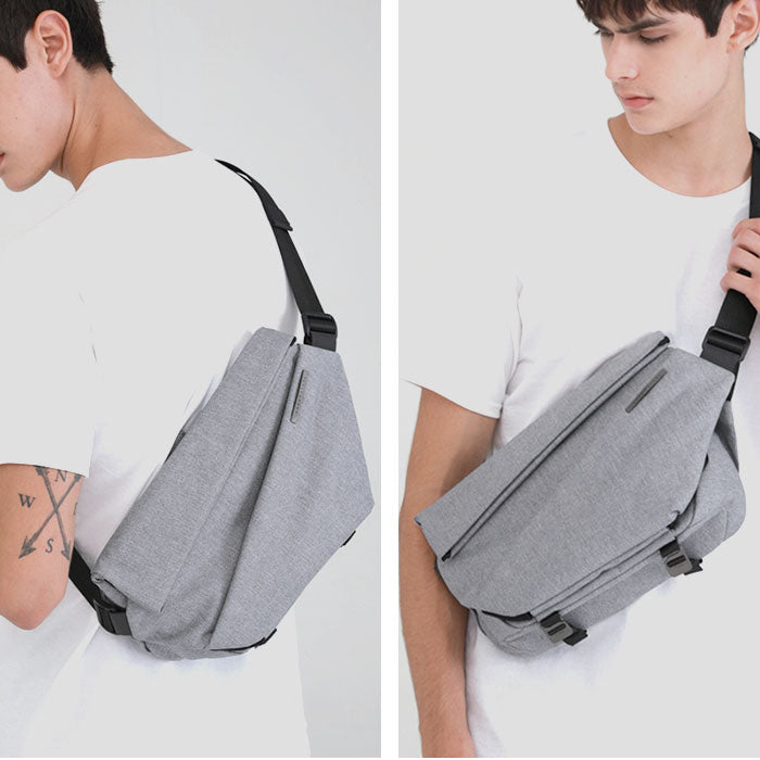 【インディゴ・ボディバッグ】 ボディバッグ メンズ ブランド 通販 NIID ニード X URBANATURE R1 横型 カジュアル かっこいい ショルダーバッグ スリングバッグ 斜めがけ 大容量 多機能 収納力 撥水 はっ水