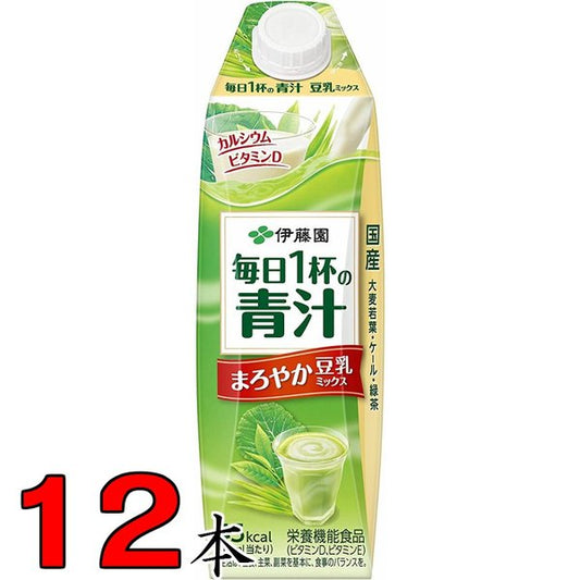 伊藤園 豆乳でまろやか毎日1杯の青汁 1L 紙パック 6本入×2箱