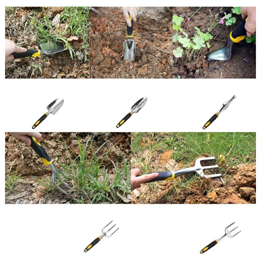 ガーデニング 道具セット 5点 イエロー ハンドスコップ ハンドシャベル 移植スコップ 草ぬき 熊手 土工 農具 根起こし 園芸用 スコップ 園芸 ガーデニングツール ガーデニングセット ガーデニング用品 ガーデン シャベル おしゃれ オシャレ 初心者セット 園芸作業 道具 庭