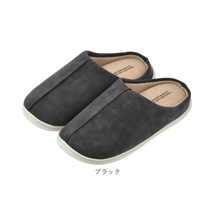 【モスグリーン・M(23cm～24.5cm)】 ルームシューズ レディース 通販 M L スリッパ 外履き スリッポン 中敷 取り外し可能 手洗い 清潔 23 23.5 24 24.5  合成皮革 合皮 NOUVLLE ヌーベル LIV HEART りぶはあと MOSS GREEN
