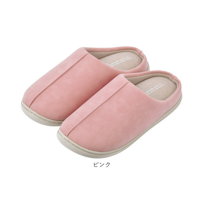 【モスグリーン・M(23cm～24.5cm)】 ルームシューズ レディース 通販 M L スリッパ 外履き スリッポン 中敷 取り外し可能 手洗い 清潔 23 23.5 24 24.5  合成皮革 合皮 NOUVLLE ヌーベル LIV HEART りぶはあと MOSS GREEN
