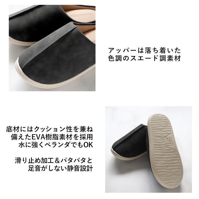 【モスグリーン・M(23cm～24.5cm)】 ルームシューズ レディース 通販 M L スリッパ 外履き スリッポン 中敷 取り外し可能 手洗い 清潔 23 23.5 24 24.5  合成皮革 合皮 NOUVLLE ヌーベル LIV HEART りぶはあと MOSS GREEN