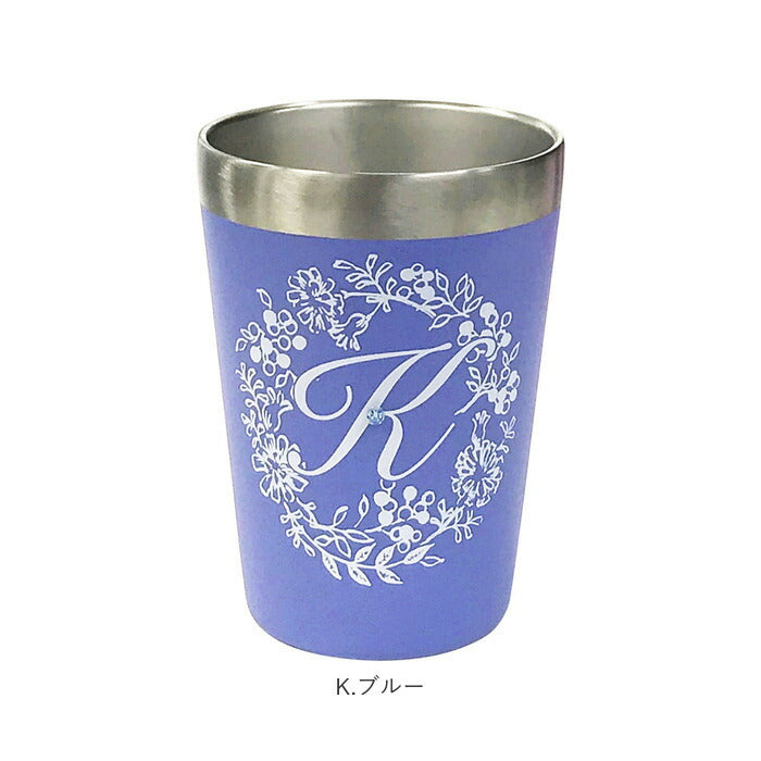 【A.ピンク・タンブラー】 タンブラー 保温 保冷 通販 おしゃれ ステンレス コンビニ かわいい 350ml イニシャル アルファベット ステンレスタンブラー サーモタンブラー コンビニコーヒー コンビニカップ ホルダー