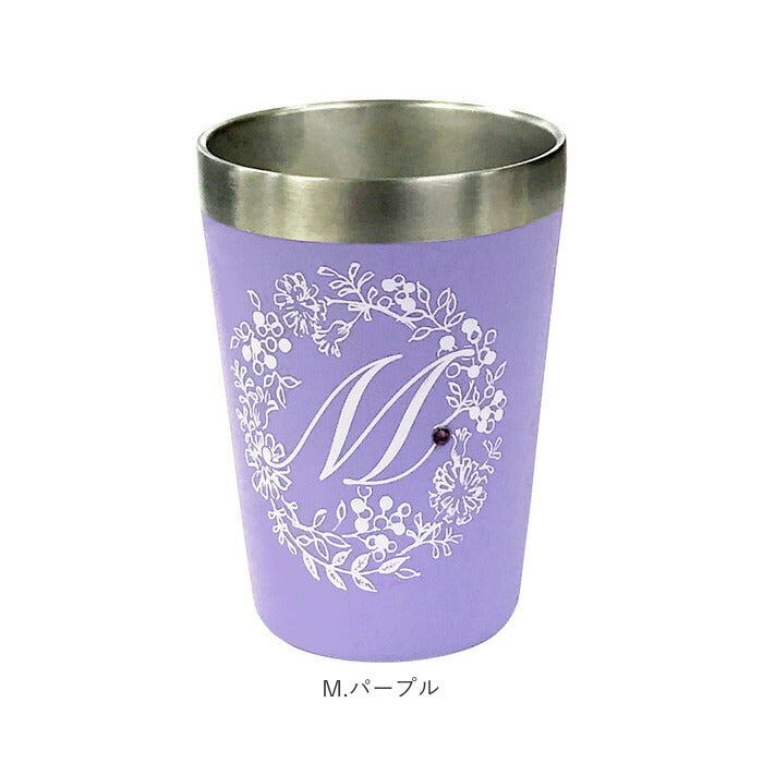 【N.イエロー・タンブラー】 タンブラー 保温 保冷 通販 おしゃれ ステンレス コンビニ かわいい 350ml イニシャル アルファベット ステンレスタンブラー サーモタンブラー コンビニコーヒー コンビニカップ ホルダー