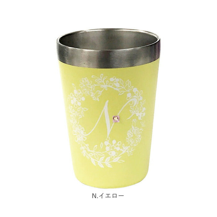 【My.ローズ・タンブラー】 タンブラー 保温 保冷 通販 おしゃれ ステンレス コンビニ かわいい 350ml イニシャル アルファベット ステンレスタンブラー サーモタンブラー コンビニコーヒー コンビニカップ ホルダー