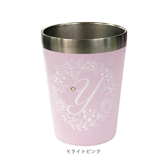 【My.ローズ・タンブラー】 タンブラー 保温 保冷 通販 おしゃれ ステンレス コンビニ かわいい 350ml イニシャル アルファベット ステンレスタンブラー サーモタンブラー コンビニコーヒー コンビニカップ ホルダー