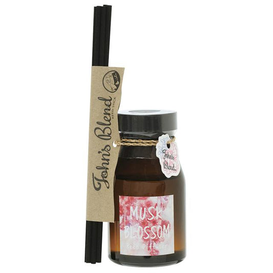 【ムスクブロッサム・0】 ジョンズブレンド ディフューザー 通販 ムスクブロッサム John's blend アロマ 桜 ムスク リードディフューザー スティック ガラスボトル リビング 寝室 玄関 洗面所トイレ 癒しグッズ