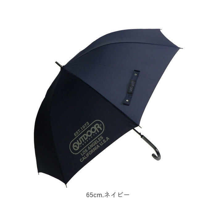 【70cm.ブラック・長傘】 長傘 雨傘 大きい 通販 傘 メンズ 70cm 70 65cm 65 ジャンプ傘 ワンタッチ ジャンプ 通勤 通学 アウトドアプロダクツ OUTDOOR PRODUCTS 無地 ロゴ シンプル 10002715 ブルー