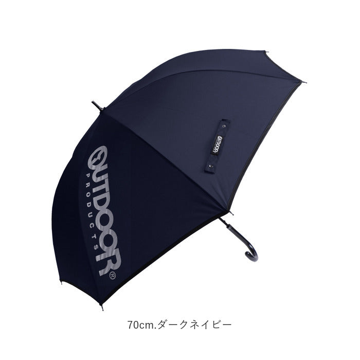 【70cm.ブラック・長傘】 長傘 雨傘 大きい 通販 傘 メンズ 70cm 70 65cm 65 ジャンプ傘 ワンタッチ ジャンプ 通勤 通学 アウトドアプロダクツ OUTDOOR PRODUCTS 無地 ロゴ シンプル 10002715 ブルー