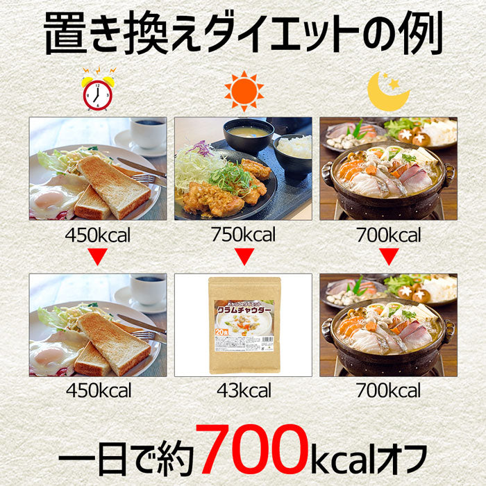 ダイエットクラムチャウダー約20食分【高タンパク＆低糖質】おからパウダー配合