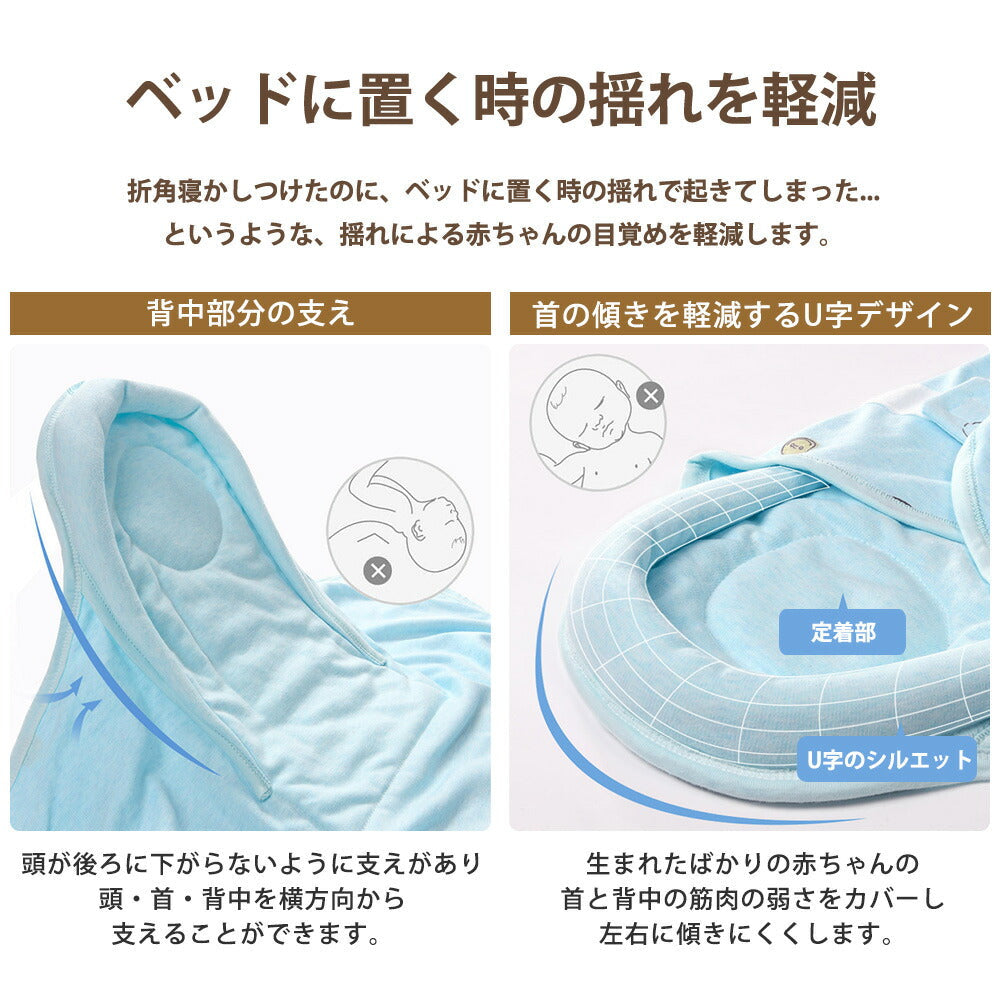おくるみ 春 夏 秋 冬 退院 ガーゼ かわいい 可愛い 退院時 スリーパー 赤ちゃん 寝かしつけ グッズ クッション 寝かせる 背中スイッチ 可愛い おくるみ 新生児 抱っこ布団 抱っこふとん ねんねクッション 夜泣き対策 寝袋 男の子 女の子 保温 涼しい 出産祝い お風呂用(ライトブルー)