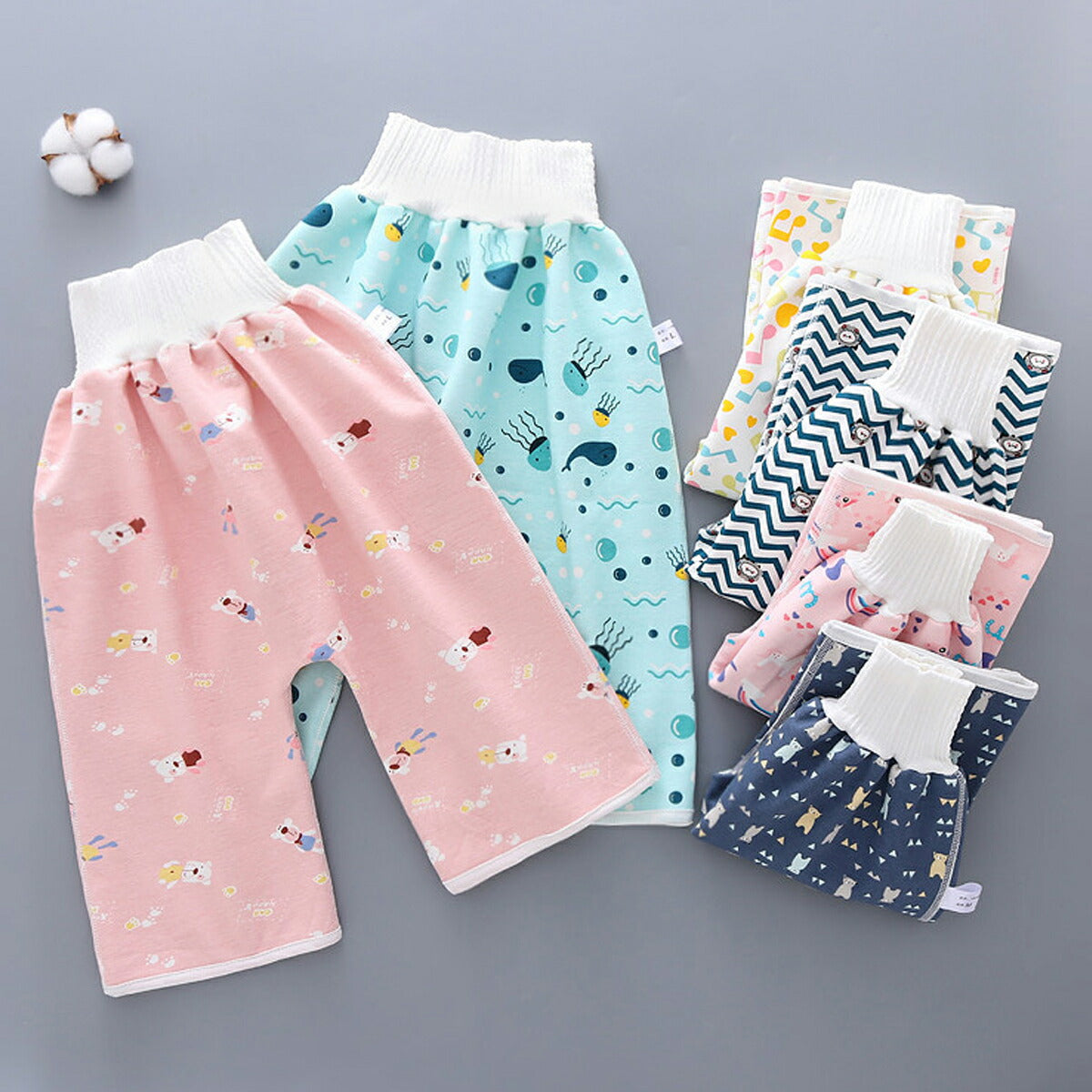 おねしょ ズボン おねしょパンツ おねしょケット おねしょ対策 ズボン 小学生 防水 ガード ズボン 男の子 女の子 パジャマ グッズ スカート ずぼん 子供 こども 幼稚園 保育園 綿100％ コットン 2タイプ おむつ 防水 ベビー 大きいサイズ春 夏 秋 冬 100 110 120 130 140(B(パンツ)熊 ネイビー,L)