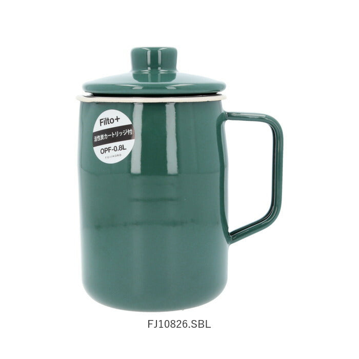 【FJ10825.RD・オイルポット】 富士ホーロー オイルポット 通販 0.8L フィルト 油こし器 おしゃれ 揚げ物 ホーロー 活性炭カートリッジ 調理器具 可愛い 琺瑯 ろ過 保存容器 コンパクト 新生活 ハニーウェア OPF08