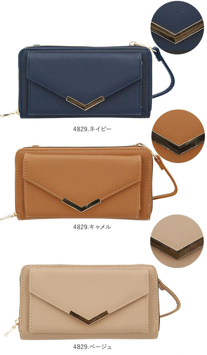【4891.ブラック】 お財布 ショルダー 大容量 通販 お財布ポシェット レディース お財布ショルダー お財布バッグ ショルダーバッグ 斜めがけ ミニショルダー 大人 かわいい 上品 きれいめ お財布ポーチ