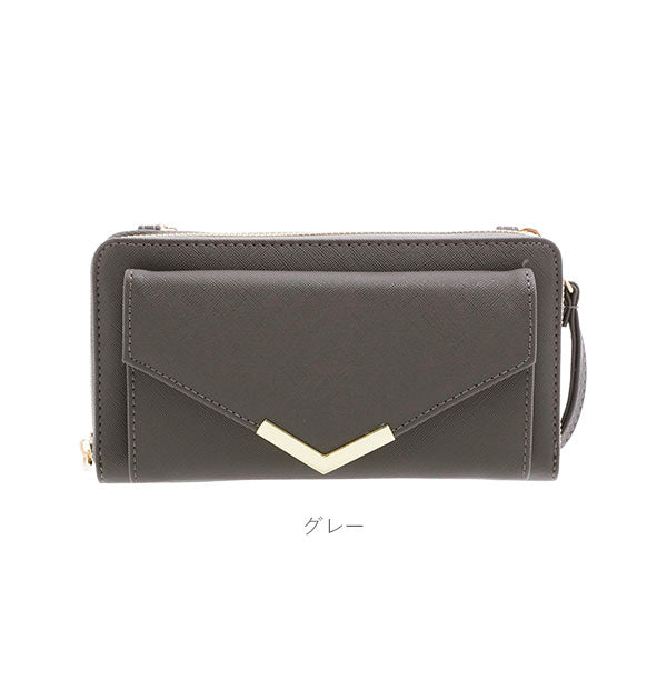 【シルバー・お財布ポシェット】 お財布ポシェット ママ 通販 お財布バッグ ショルダー お財布 ショルダーバッグ スマホ レディース お財布ショルダー 大容量 黒 ブラック シンプル おしゃれ 大人 かわいい 長財布