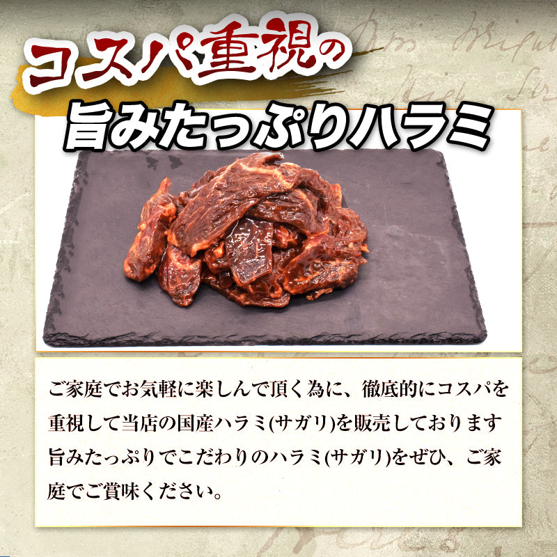 500g 牛ハラミ さがり 国産 味付け