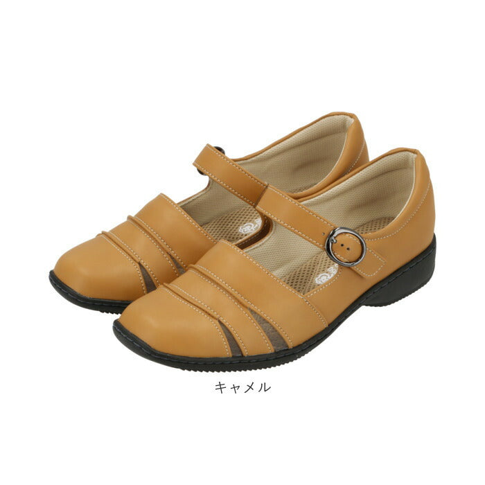 【ブラック・23.5ｃｍ】 サンダル レディース 夏 通販 履きやすい ストラップサンダル 疲れにくい 歩きやすい 吸汗 吸湿 消臭 おしゃれ かわいい シンプル メッシュ インソール パンジー pansy 3E 脱ぎ履き簡単