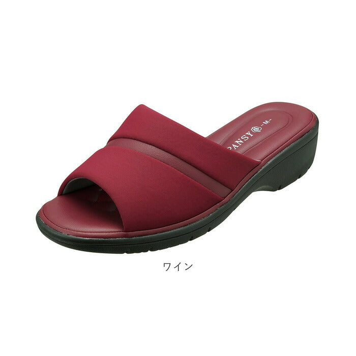 【カーキ・M(23～23.5cm）】 サンダル レディース つっかけ 通販 パンジー おしゃれ 歩きやすい 室内履き ルームシューズ オフィスサンダル 外履き スリッパ s m l ll サイズ ブラック 黒 ネイビー ワイン カーキ