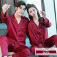 シルク パジャマ メンズ レディース 100% 洗える シルクパジャマ レディース メンズ シルク 生地 前開き 上下セット セットアップ ペアルック カップルコーデ パジャマ 可愛い かわいい おすすめ 春 夏 秋 冬 用 部屋ぎ パンツ ナイトウェア 襟付き ルームウェア 寝巻 (ネイビー Lサイズ メンズ)