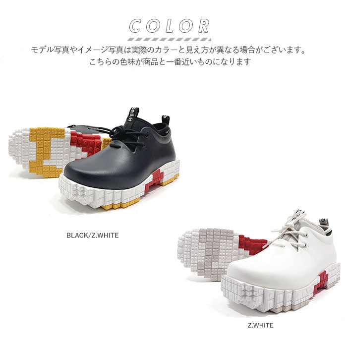 【ZERO.WHITE/BLACK・25.5cm】 チル ccilu ブロックソール 通販 メンズ レディース ショート 軽量 晴雨兼用 厚底 雨靴 レインシューズ レインブーツ ダッドスニーカー スニーカー カジュアルシューズ 疲れにくい