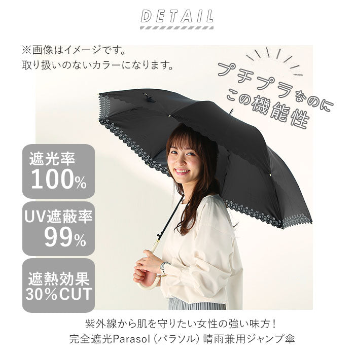 【フローリストNAVY・0】 100% 完全遮光 日傘 長傘 通販 レディース 大きめ 58cm おしゃれ UVカット 紫外線対策 遮光率 紫外線遮蔽率 晴雨兼用 UPF 50+ ブラックコーティング 遮熱 熱中症対策 通勤 通学 傘