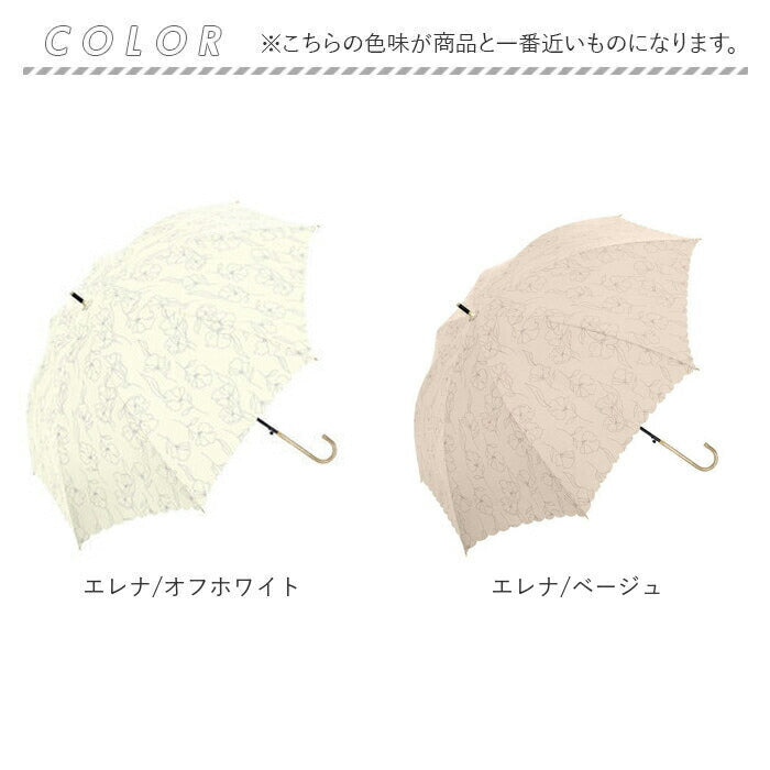 【フローリストBLACK】 100% 完全遮光 日傘 長傘 通販 レディース 大きめ 58cm おしゃれ UVカット 紫外線対策 遮光率 紫外線遮蔽率 晴雨兼用 UPF 50+ ブラックコーティング 遮熱 熱中症対策 通勤 通学 傘