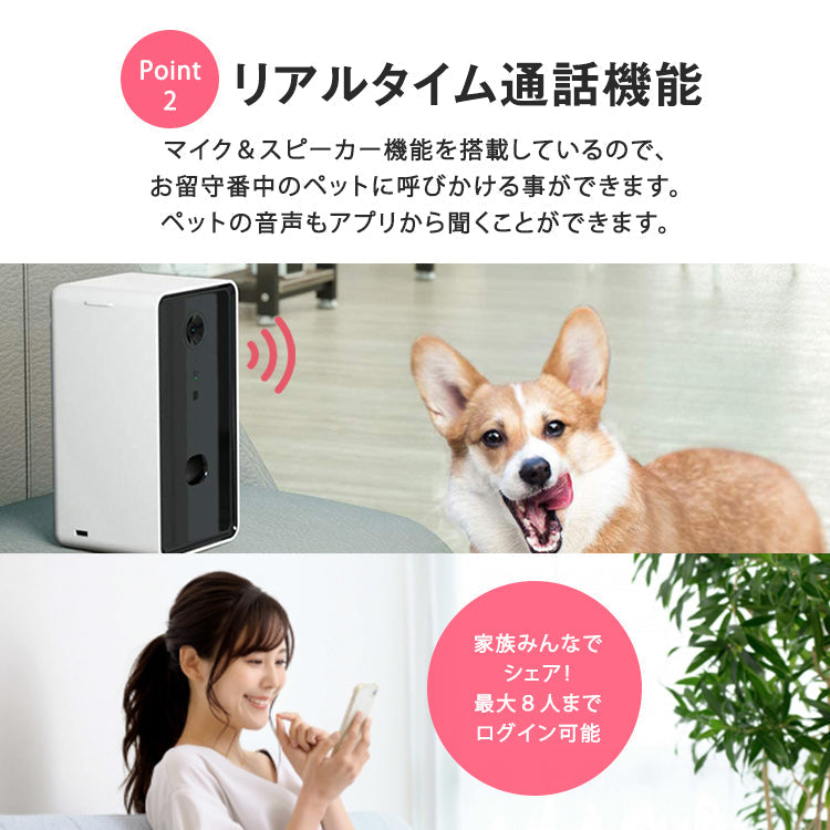 Black トリートディスペンサーカメラ ドッグカメラ petcamera-001