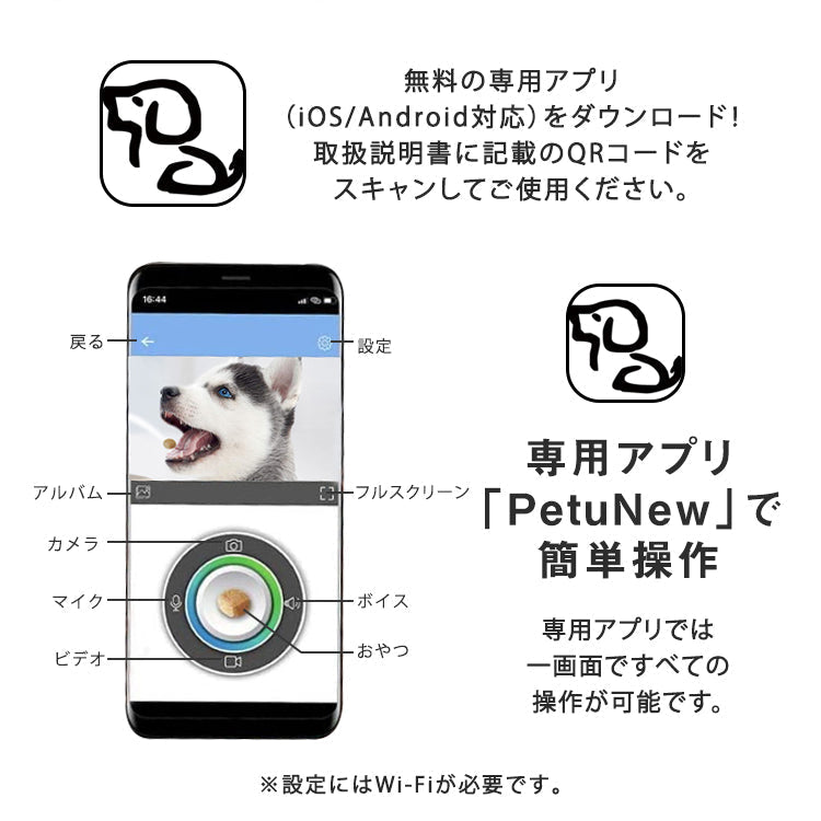 White トリートディスペンサーカメラ ドッグカメラ petcamera-001