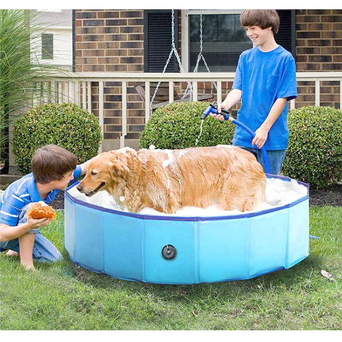 【レッド・ペットプール】 ペット 犬 おもちゃ 通販 プール 猫 子供 折り畳み 折りたたみ 持ち運び 夏 直径160cm 高さ30cm VeroMan ヴェロマン petpool01 バスグッズ 栓付き 水遊び 水 すすぐだけ 空気 入れない