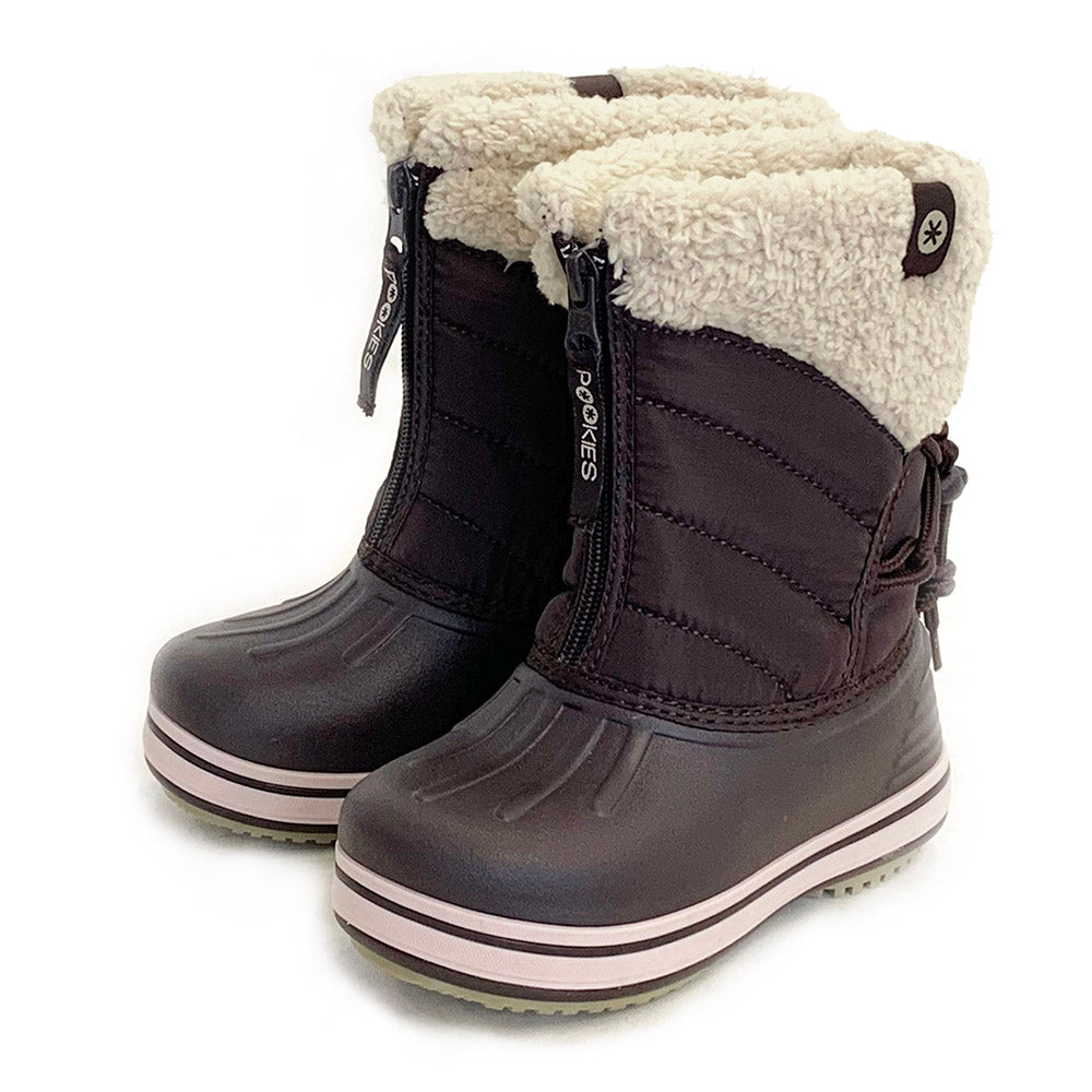 【ブラウン・22-23cm】 プーキーズ スノーブーツ POOKIES PK-WP700S 通販 キッズ ジュニア スノーシューズ レインブーツ ブランド おしゃれ 子供 子ども 男の子 女の子 ウィンターブーツ 長靴 防寒靴 ブーツ