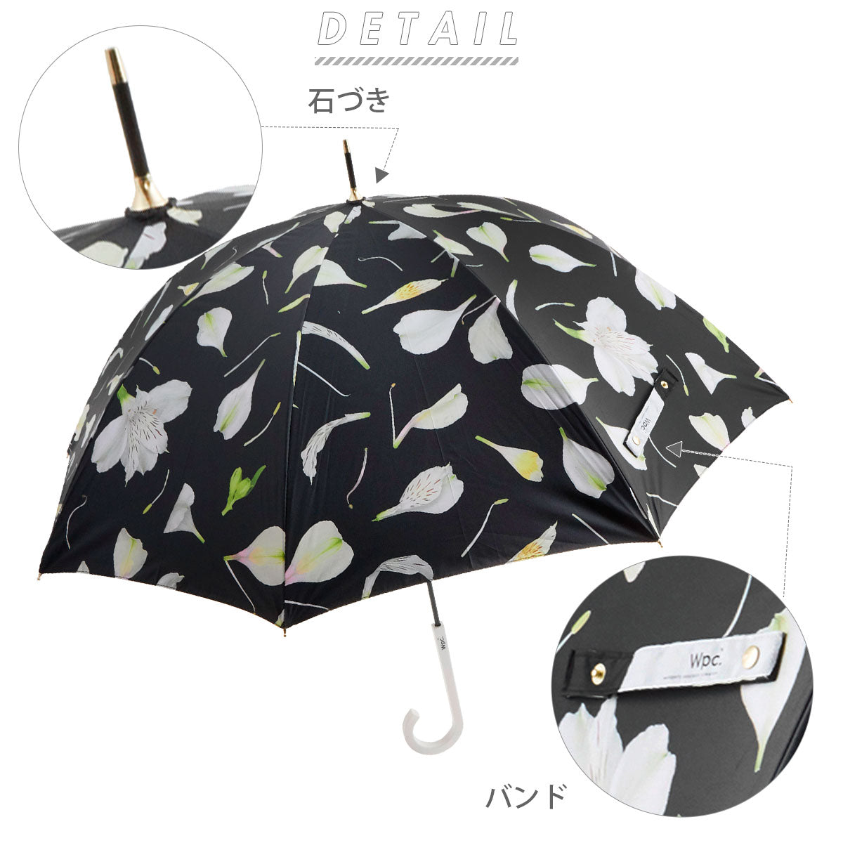 【フラワーブルー・手開き長傘58cm】 傘 レディース 長傘 通販 ブランド WPC おしゃれ 58cm 花柄 フラワー ホワイトデーお返し 母の日 プレゼント あめ 梅雨 婦人傘 かわいい ギフト 手開き 晴雨兼用 日傘 女の子 女子