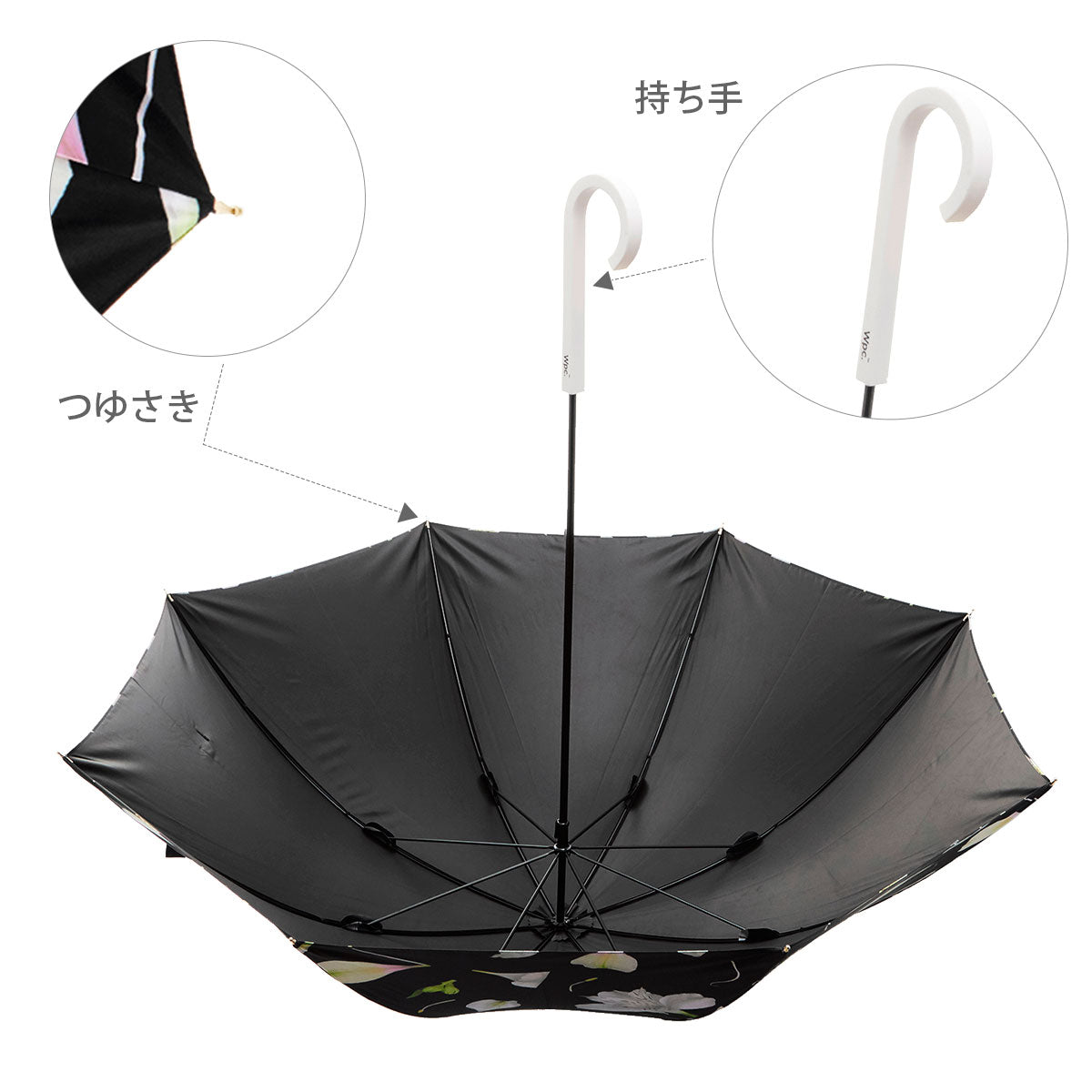 【フラワーブルー・手開き長傘58cm】 傘 レディース 長傘 通販 ブランド WPC おしゃれ 58cm 花柄 フラワー ホワイトデーお返し 母の日 プレゼント あめ 梅雨 婦人傘 かわいい ギフト 手開き 晴雨兼用 日傘 女の子 女子