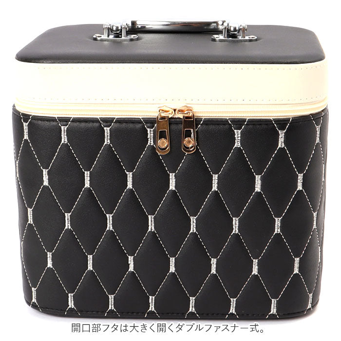 【ブラック・メイクボックス】 メイクボックス 大容量 通販 コスメボックス バニティケース 化粧品 収納 ボックス コスメ収納ボックス コスメケース 化粧品ボックス コスメ収納ケース 鏡付き 化粧品入れ メークボックス