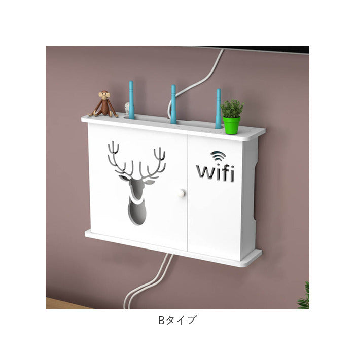 【Cタイプ・ルーター収納ボックス】 ルーター 収納 壁掛け 通販 ルーター収納ケース ウォールラック ラック 棚 シェルフ 収納棚 扉付き ボックス 収納ボックス 壁面収納 スリム コンパクト 電源タップ おしゃれ 白 ホワイト