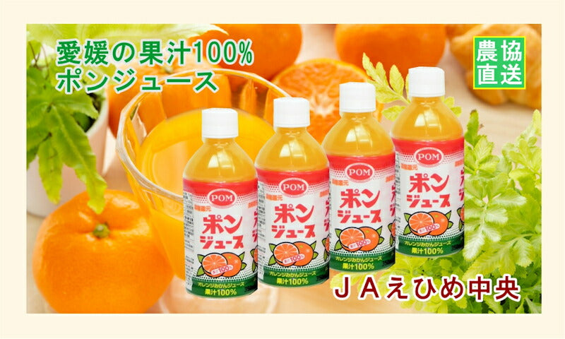 【フルーツ 柑橘類 ジュース 送料無料】愛媛県の農協 JAえひめ中央 果汁100％ オレンジみかんジュースポンジュース350ml 24本入【お中元 お歳暮 ギフト 贈り物】