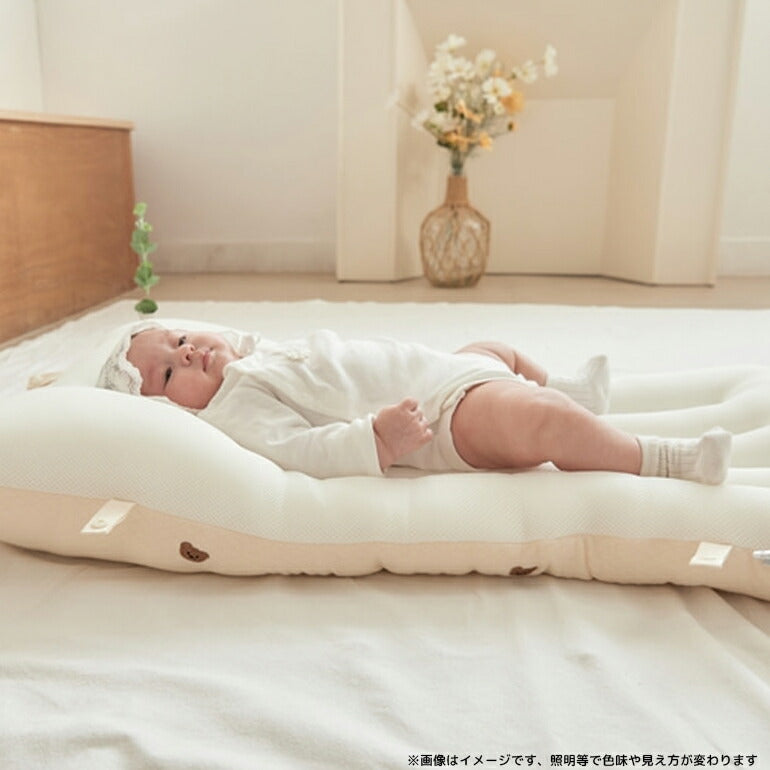 ROTOTObebe 持ち運び ベビーベッド 折りたたみ ベビー 赤ちゃん ベッドインベッド コンパクト ミニ お昼寝マット お昼寝布団 授乳クッション ベッド イブル イブルマット ナップマット 吐き戻し 洗える 刺繍 出産祝い 韓国  ROTOTObebe
